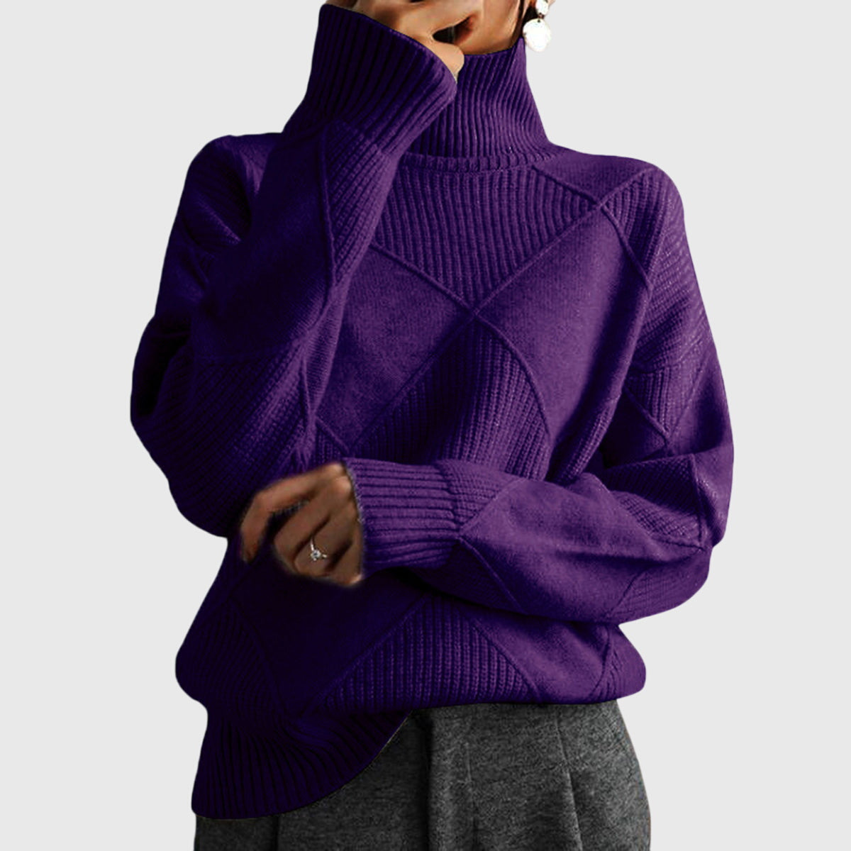 Angela | Suéter de invierno suave con elegante estampado gráfico